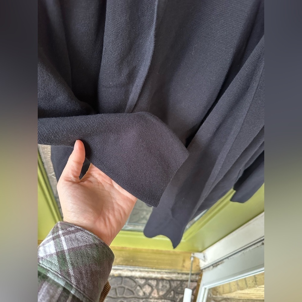 J CREW Sz XXL Black Collarless Open Cardigan Pockets #AN051 Business Casual - Picture 5 of 7